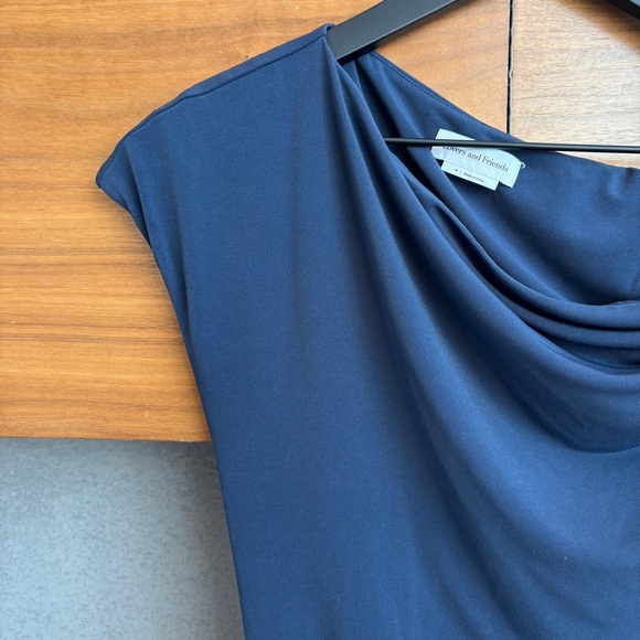 Lovers and Friends Navy Blue One-Shoulder Dress, Size M - Picture 9 of 14